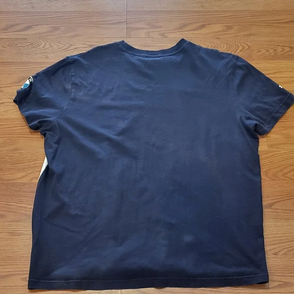 Puma BMW Motorsport T-Shirt Men's Size Large Navy Blue Stripes Crew Neck - Picture 14 of 14